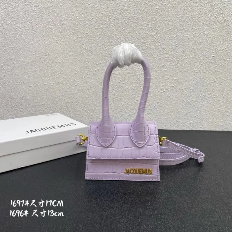 Jacquemus Lavender Mini Croc Satchel Crossbody Bag 13cm