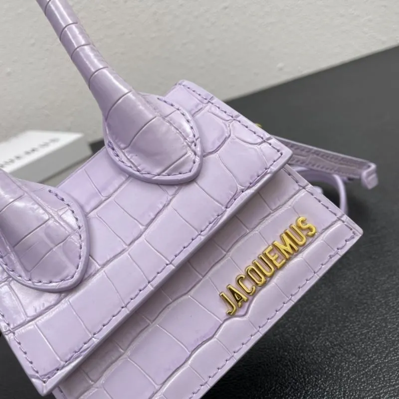 Jacquemus Lavender Mini Croc Satchel Crossbody Bag 13cm - Image 4