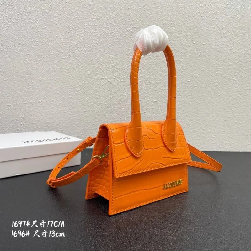 Alternative view of Jacquemus Orange Crocodile Satchel Bag 1697 17cm