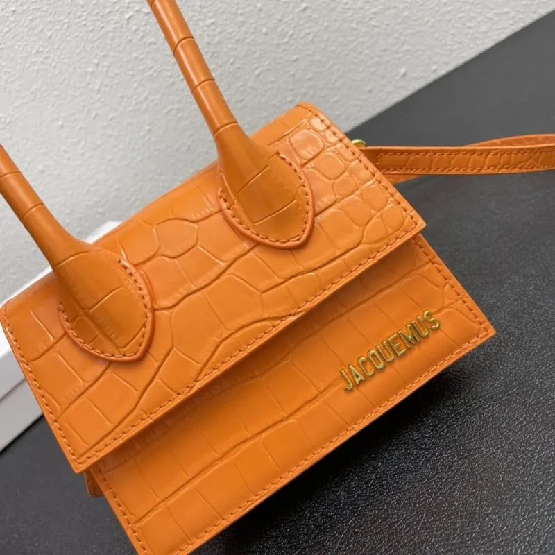 Jacquemus Orange Crocodile Satchel Bag 1697 17cm - Image 4