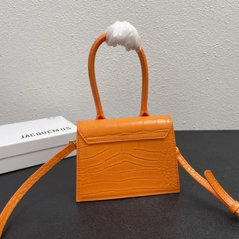Jacquemus Orange Crocodile Satchel Bag 1697 17cm - Image 6