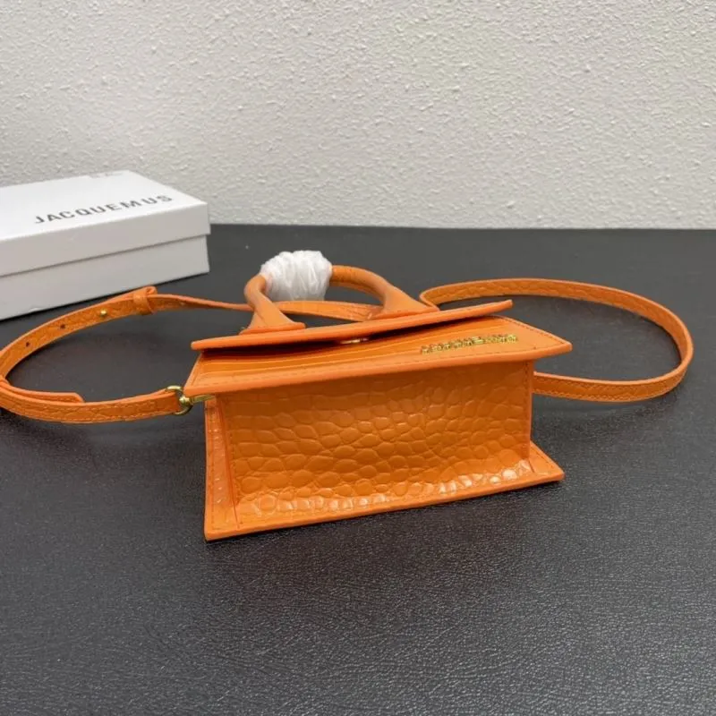 Jacquemus Orange Crocodile Satchel Bag 1697 17cm - Image 7