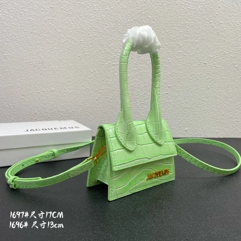 Alternative view of Jacquemus Mint Green Croc Mini Satchel Bag 13cm