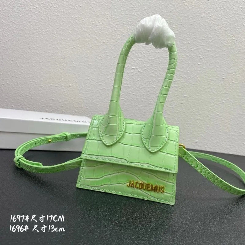 Jacquemus Mint Green Croc Mini Satchel Bag 13cm - Image 3