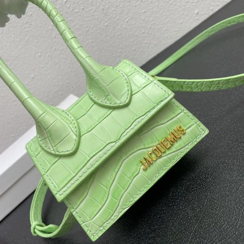 Jacquemus Mint Green Croc Mini Satchel Bag 13cm - Image 4