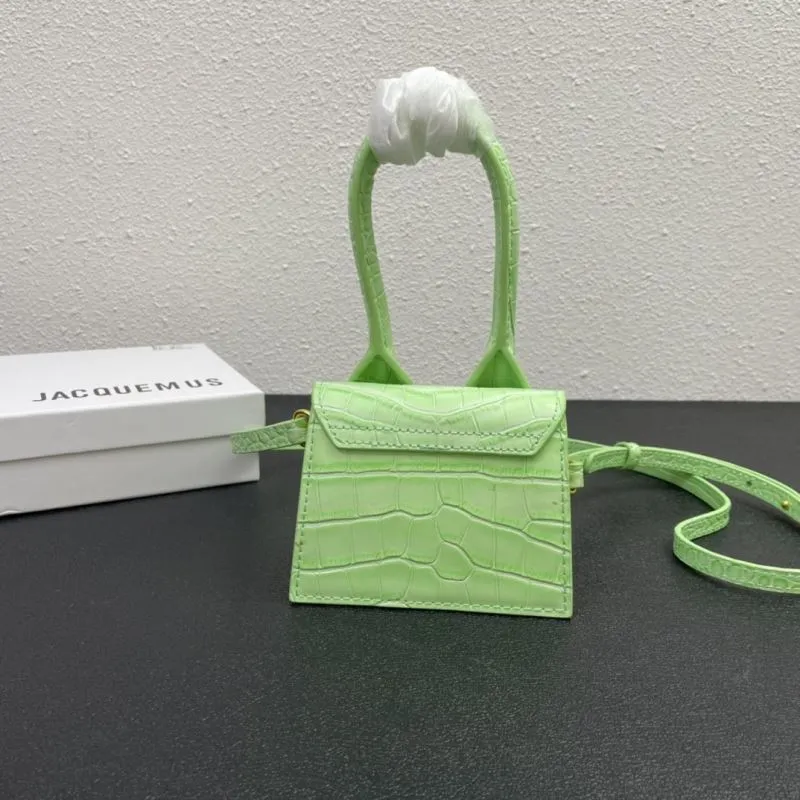 Jacquemus Mint Green Croc Mini Satchel Bag 13cm - Image 6