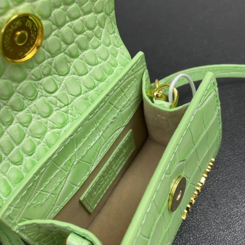 Jacquemus Mint Green Croc Mini Satchel Bag 13cm - Image 9
