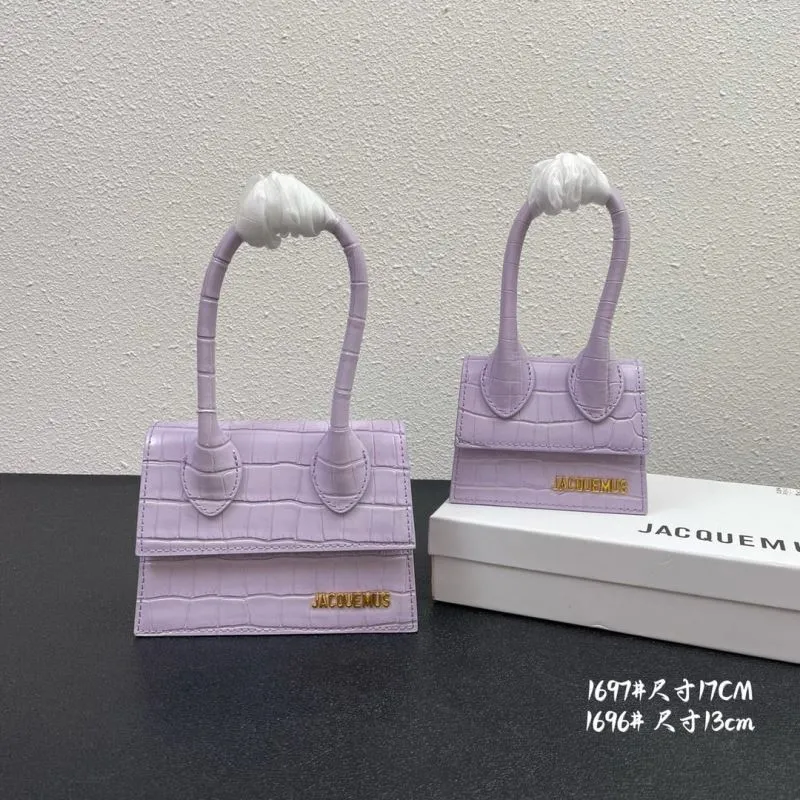 Jacquemus Crocodile Embossed Mini Satchel Handbag