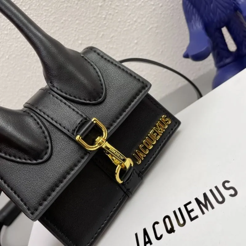 JACQUEMUS Small 13cm Black Satchel Bag - Image 4