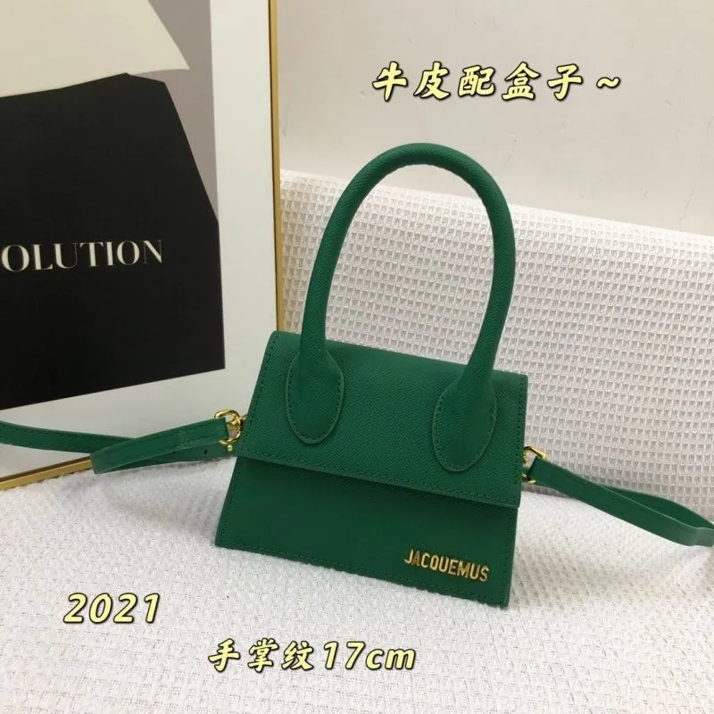 Jacquemus Green Leather Satchel Bag 17cm