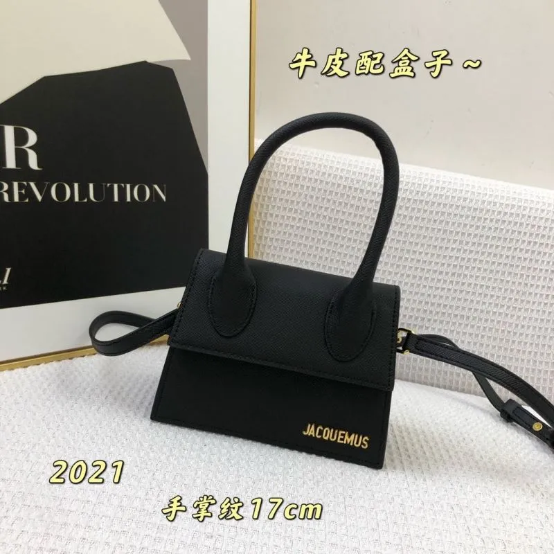 Jacquemus Black Leather Satchel Bag 17cm