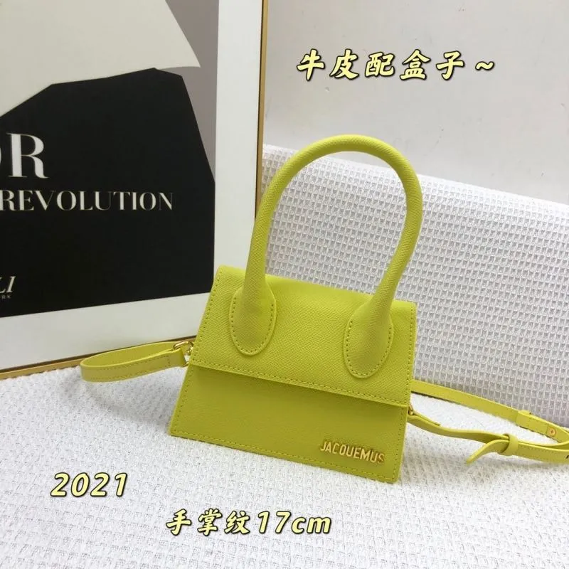 Jacquemus Yellow Leather Mini Satchel Bag 17cm