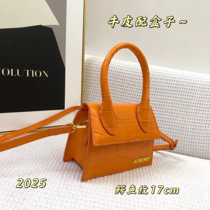 Alternative view of Jacquemus Orange Crocodile Embossed Mini Satchel Bag 17cm
