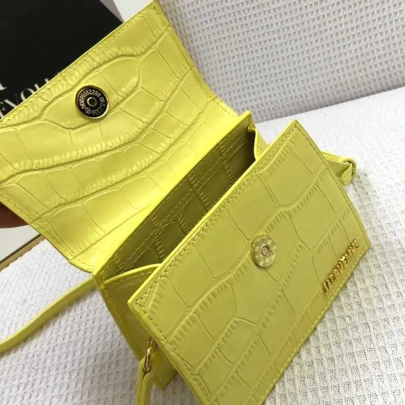 Jacquemus Yellow Crocodile Genuine Leather Satchel Bag 17cm 74 - Image 8