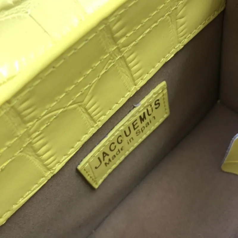 Jacquemus Yellow Crocodile Genuine Leather Satchel Bag 17cm 74 - Image 9