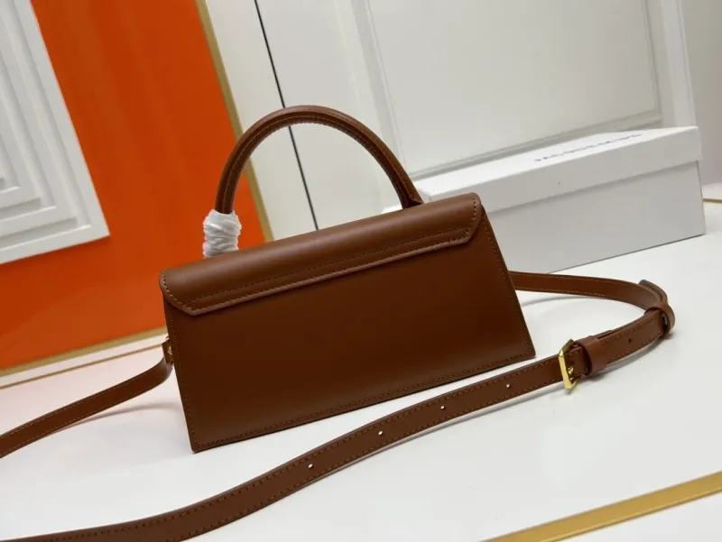Jacquemus Brown Leather Top Handle Crossbody Bag - Image 3
