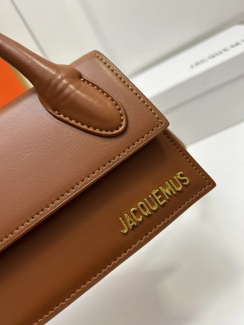 Jacquemus Brown Leather Top Handle Crossbody Bag - Image 4