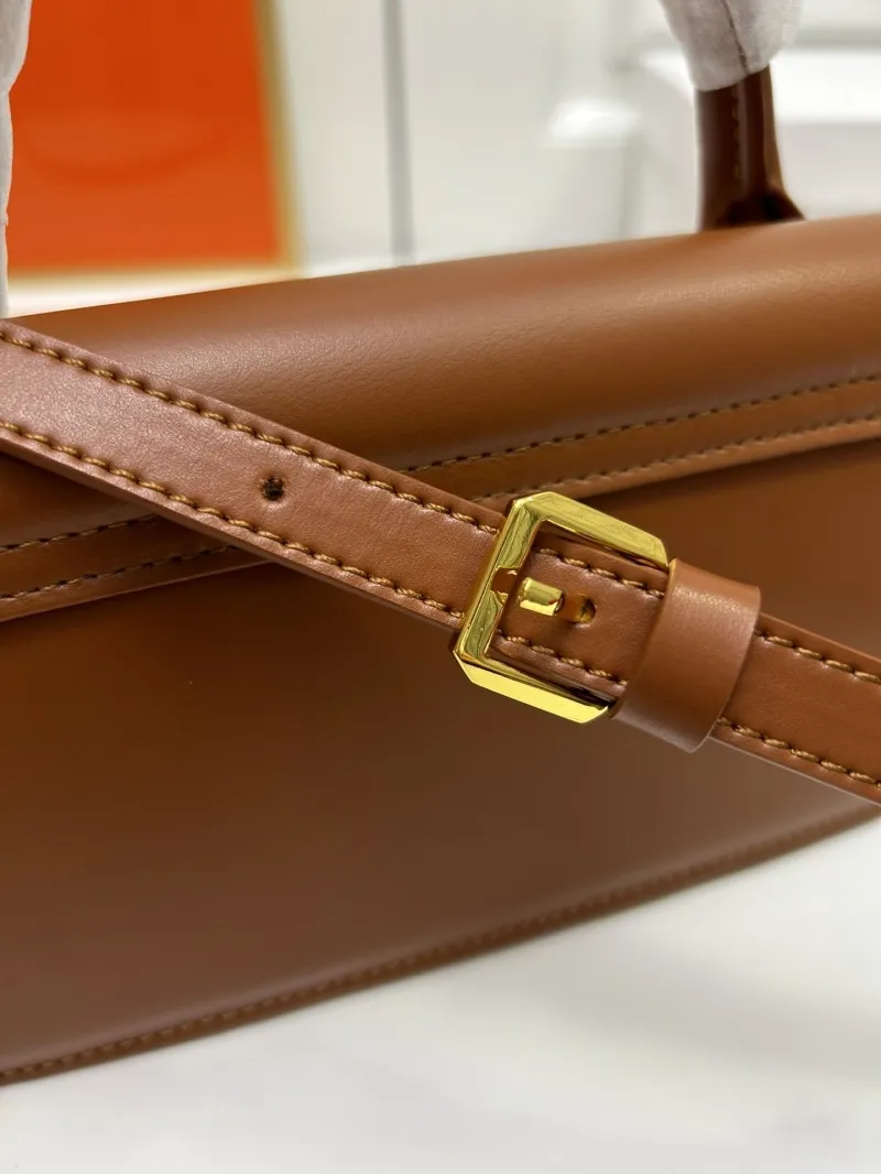 Jacquemus Brown Leather Top Handle Crossbody Bag - Image 6