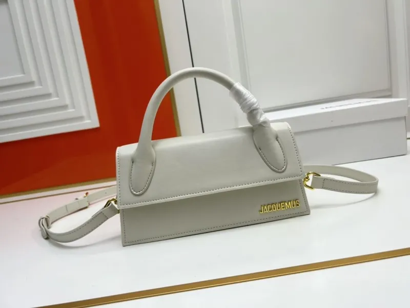 Jacquemus Light Gray Top Handle Crossbody Bag