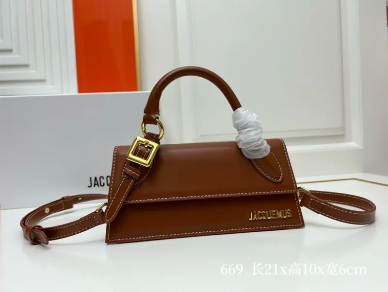 JACQUEMUS Brown Top Handle Crossbody Bag