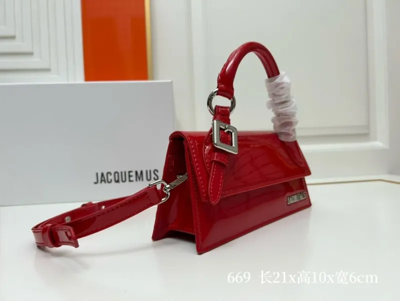 Alternative view of Jacquemus Red Patent Top Handle Crossbody Bag