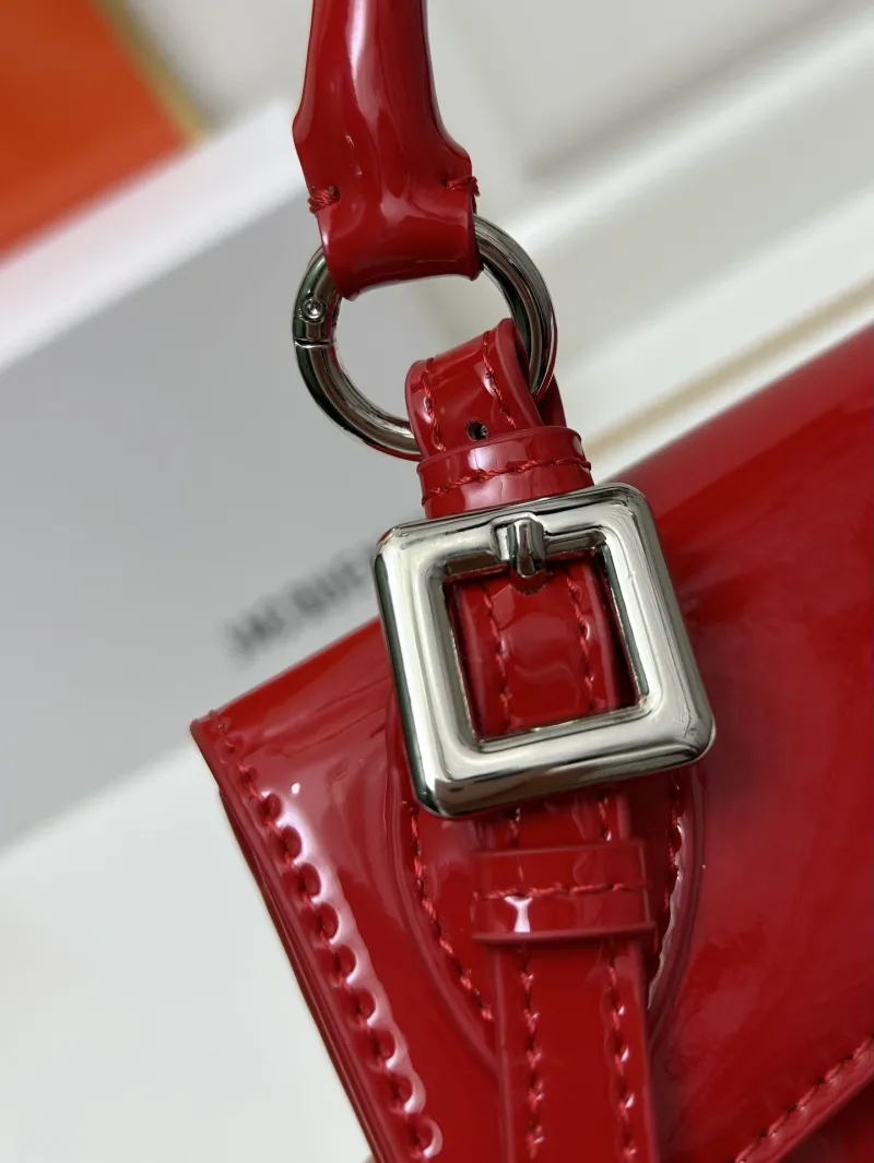 Jacquemus Red Patent Top Handle Crossbody Bag - Image 4