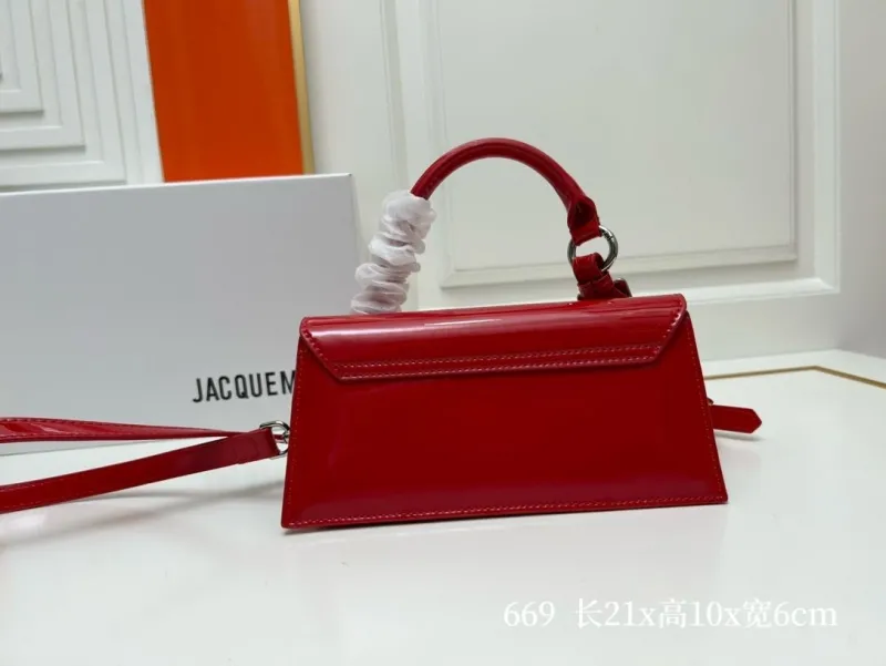 Jacquemus Red Patent Top Handle Crossbody Bag - Image 5