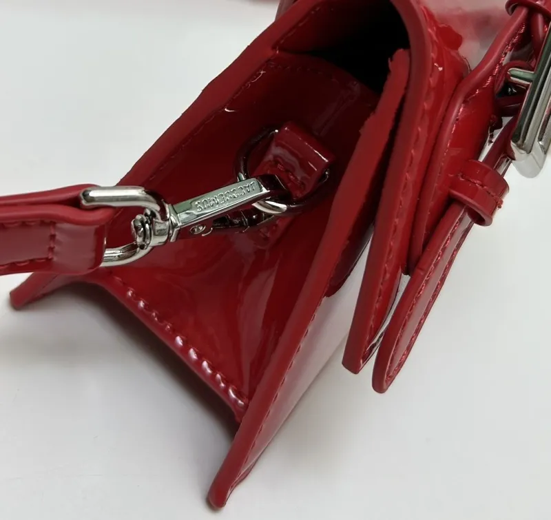 Jacquemus Red Patent Top Handle Crossbody Bag - Image 6