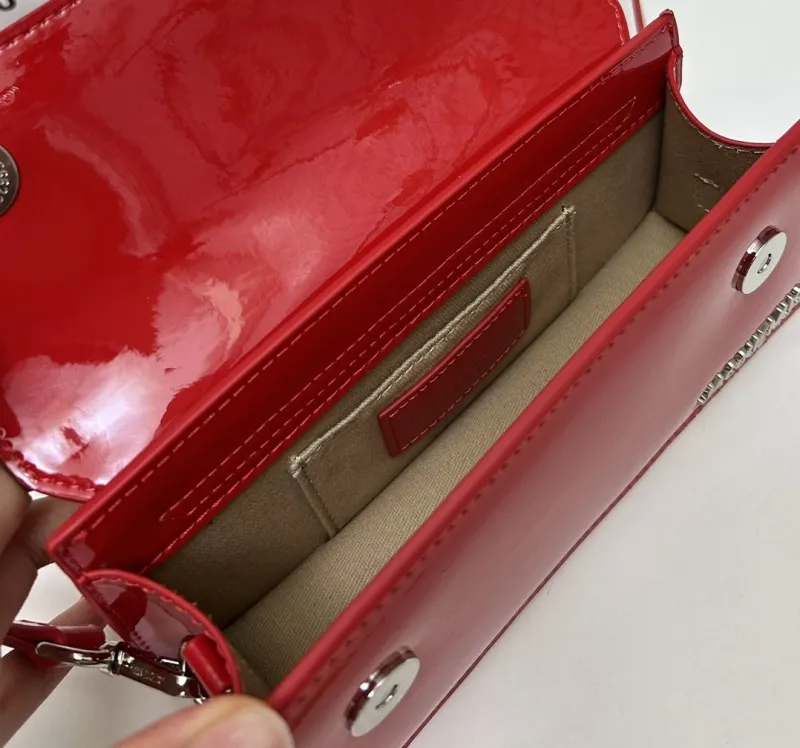Jacquemus Red Patent Top Handle Crossbody Bag - Image 8