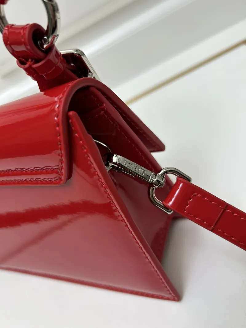 Jacquemus Red Patent Leather Top Handle Crossbody Bag - Image 6