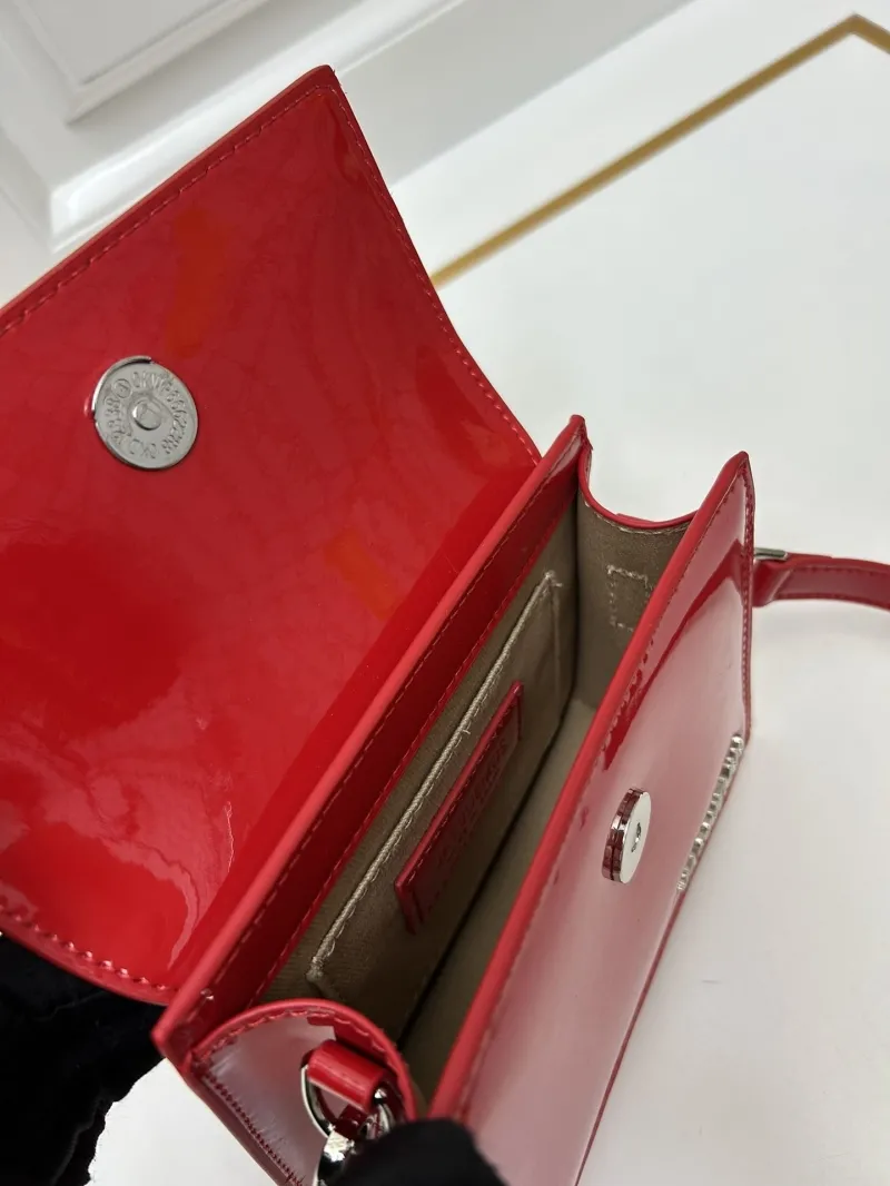 Jacquemus Red Patent Leather Top Handle Crossbody Bag - Image 8