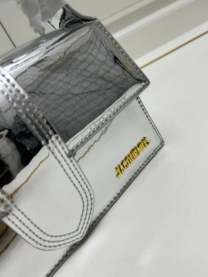 Jacquemus Silver Metallic Top Handle Crossbody Bag 84 - Image 4