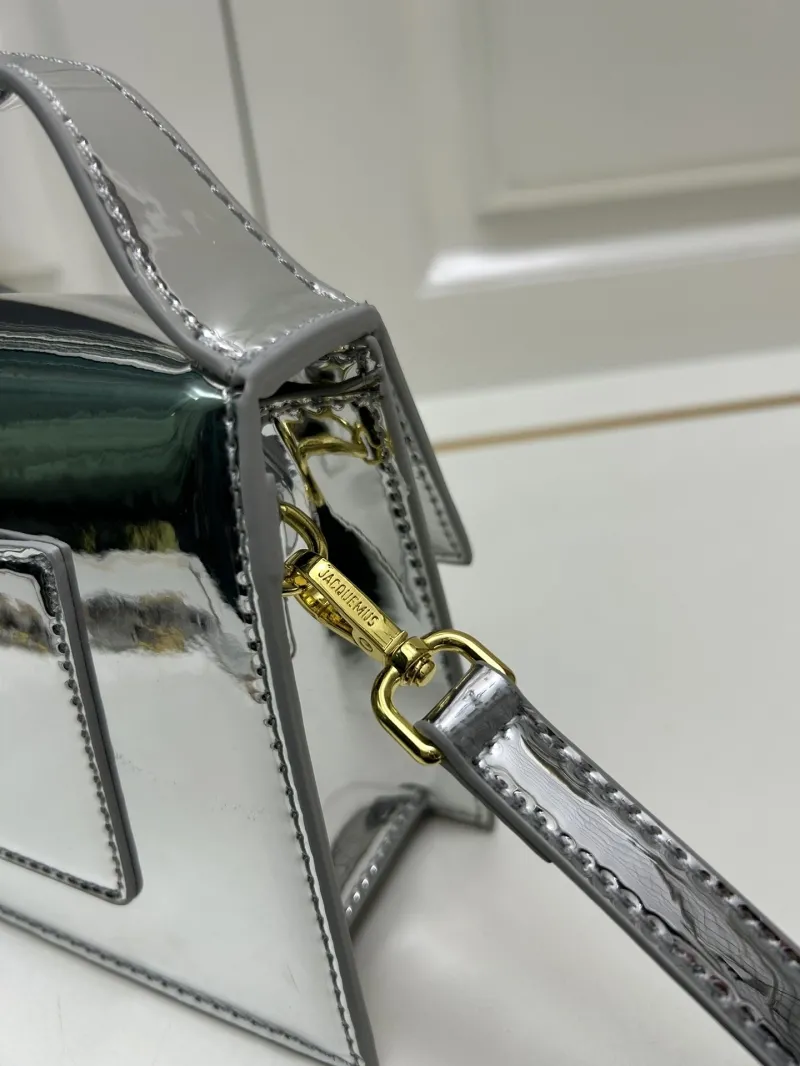 Jacquemus Silver Metallic Top Handle Crossbody Bag 84 - Image 5