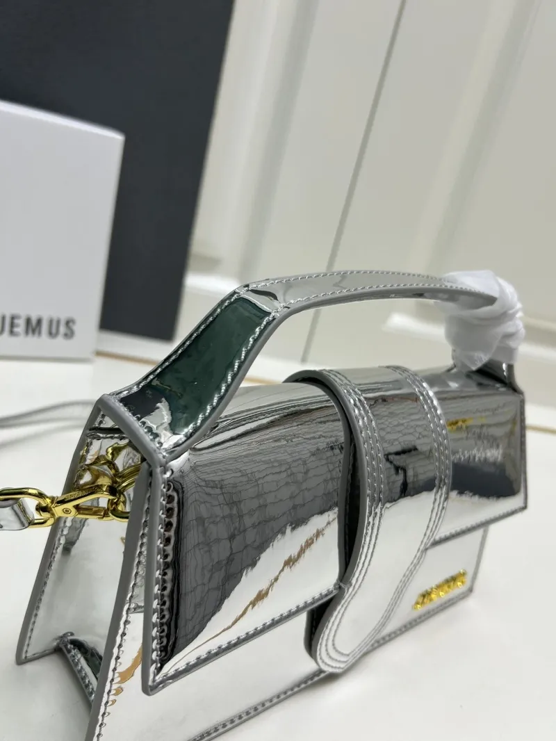 Jacquemus Silver Metallic Top Handle Crossbody Bag 84 - Image 6