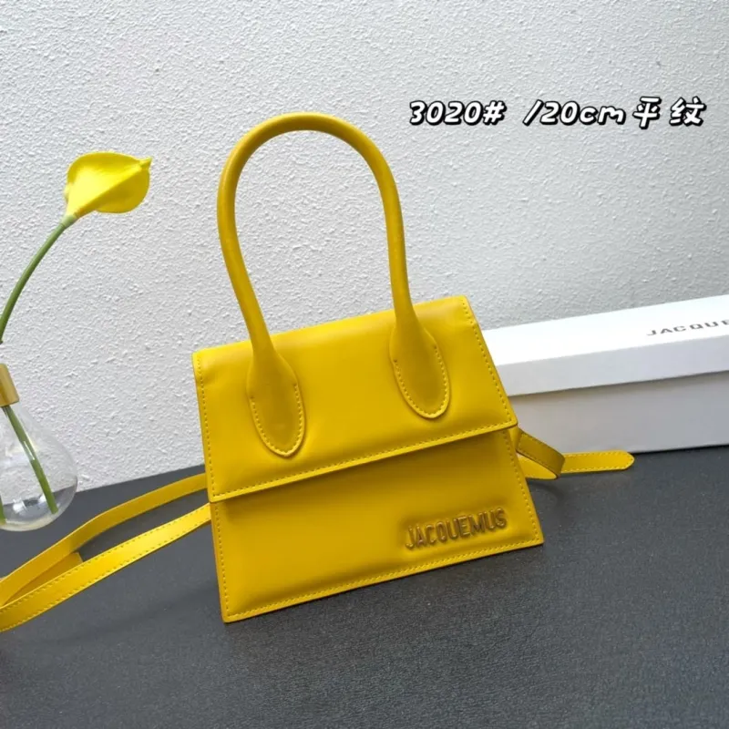 Jacquemus 3020 Yellow 20cm Top Handle Crossbody Bag