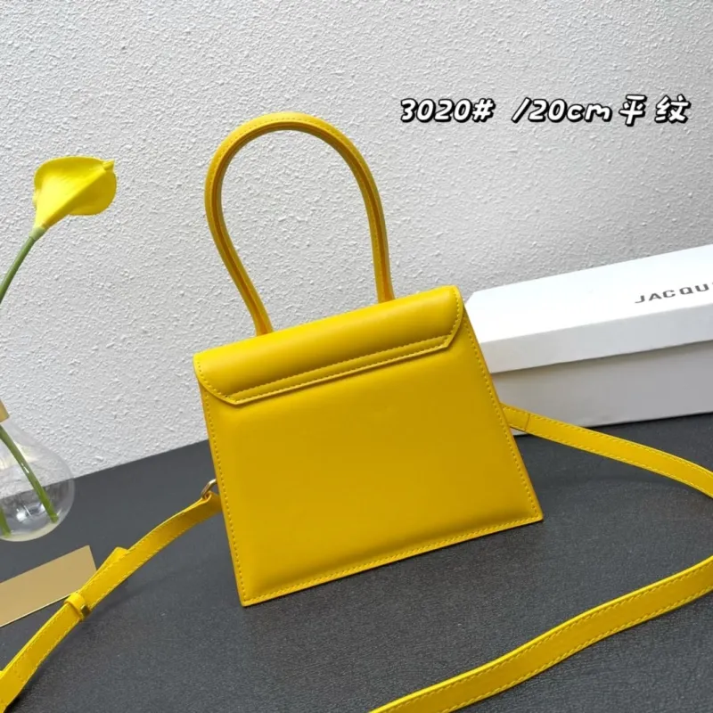 Jacquemus 3020 Yellow 20cm Top Handle Crossbody Bag - Image 3