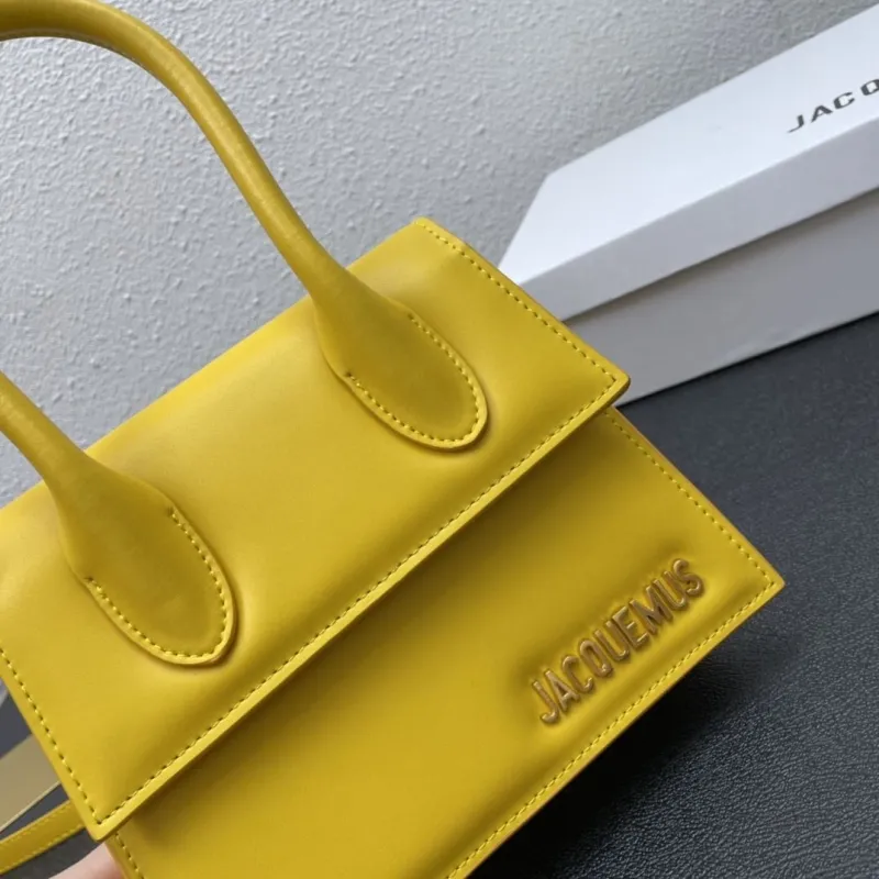 Jacquemus 3020 Yellow 20cm Top Handle Crossbody Bag - Image 5