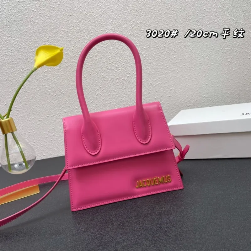 Jacquemus Pink Top Handle Crossbody Bag 20cm