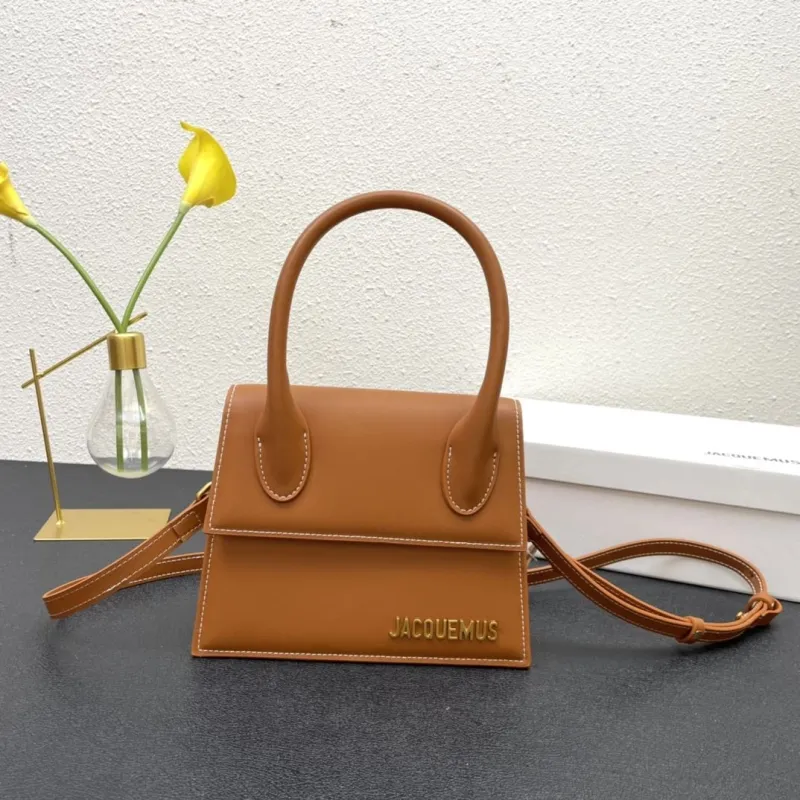 Jacquemus Brown Top Handle Crossbody Bag