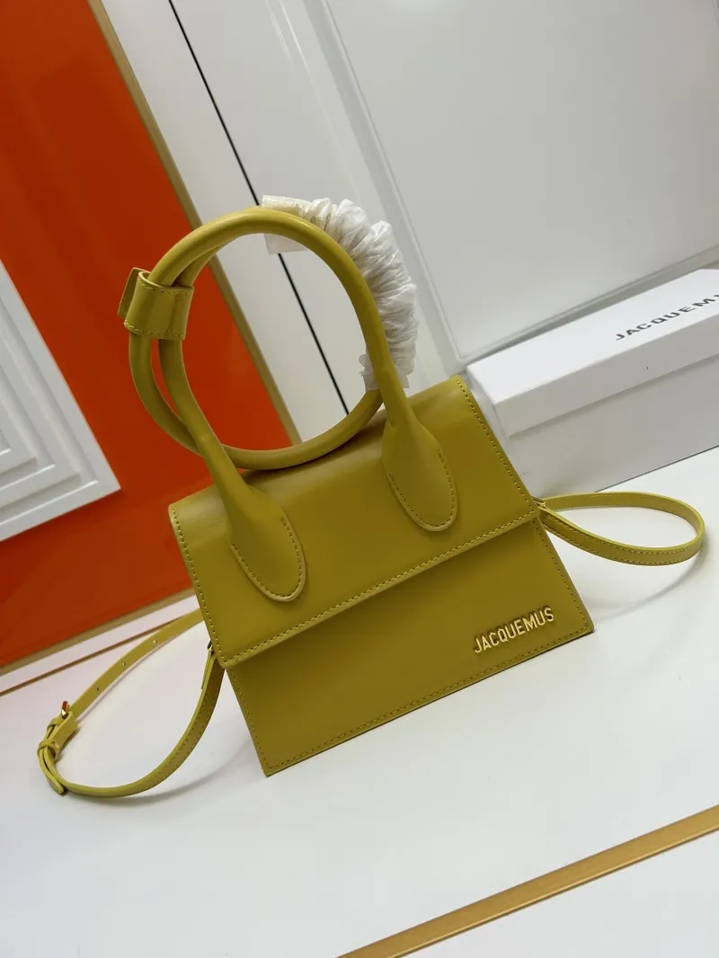 Jacquemus Yellow Top Handle Crossbody Bag