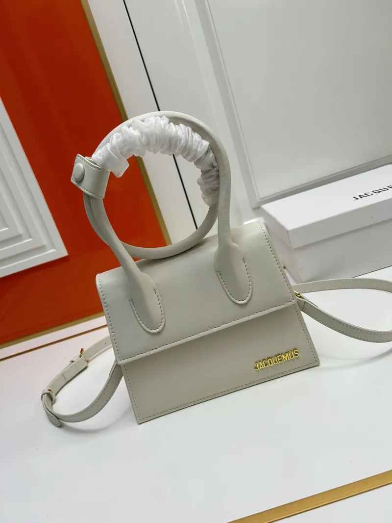 Jacquemus Light Gray Top Handle Crossbody Bag