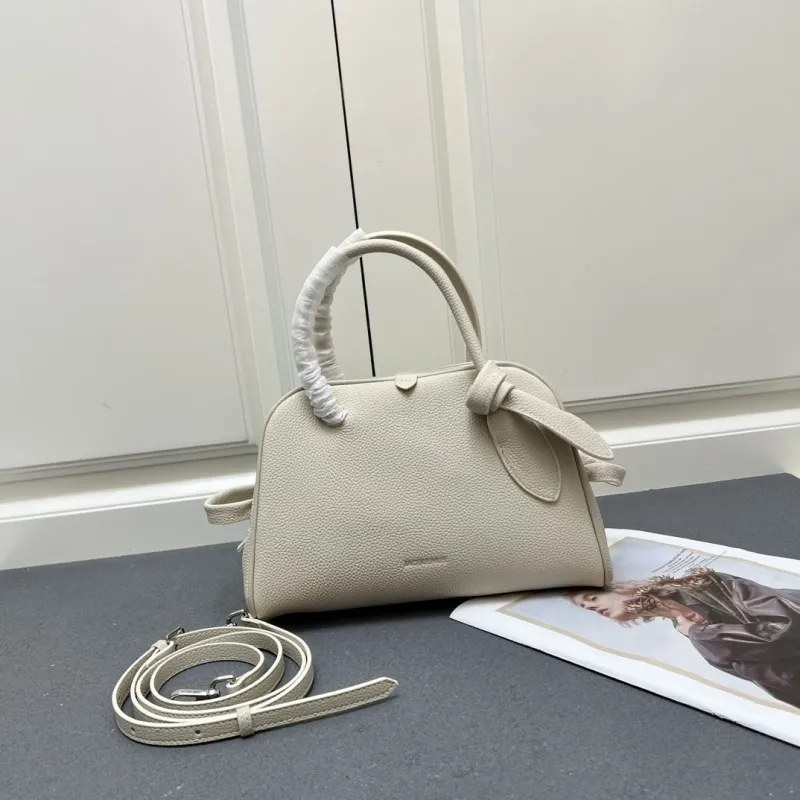 Jacquemus Cream Top Handle Crossbody Bag