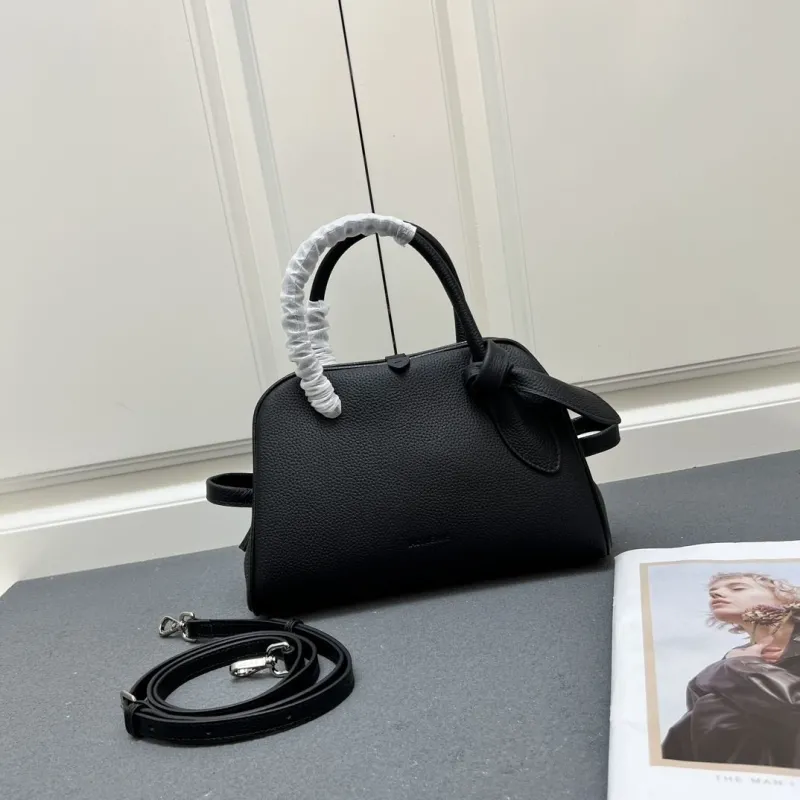 Jacquemus Black Leather Top Handle Crossbody Bag