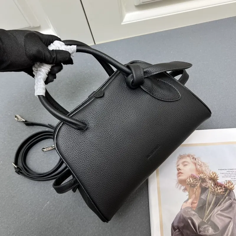 Jacquemus Black Leather Top Handle Crossbody Bag - Image 5