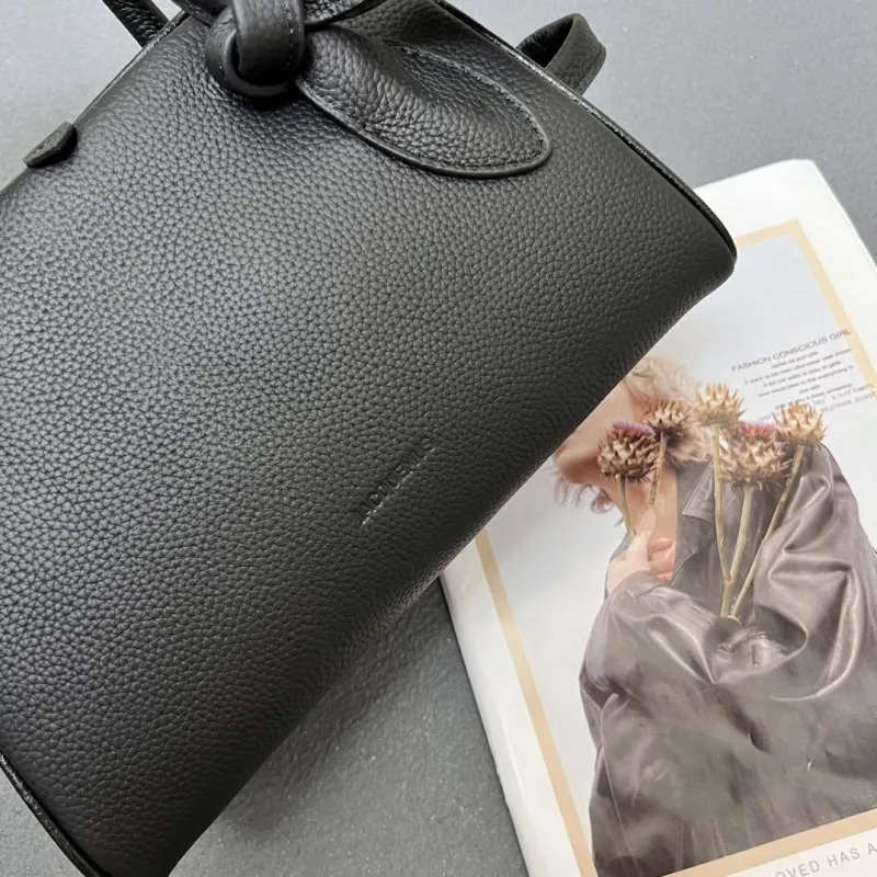 Jacquemus Black Leather Top Handle Crossbody Bag - Image 6