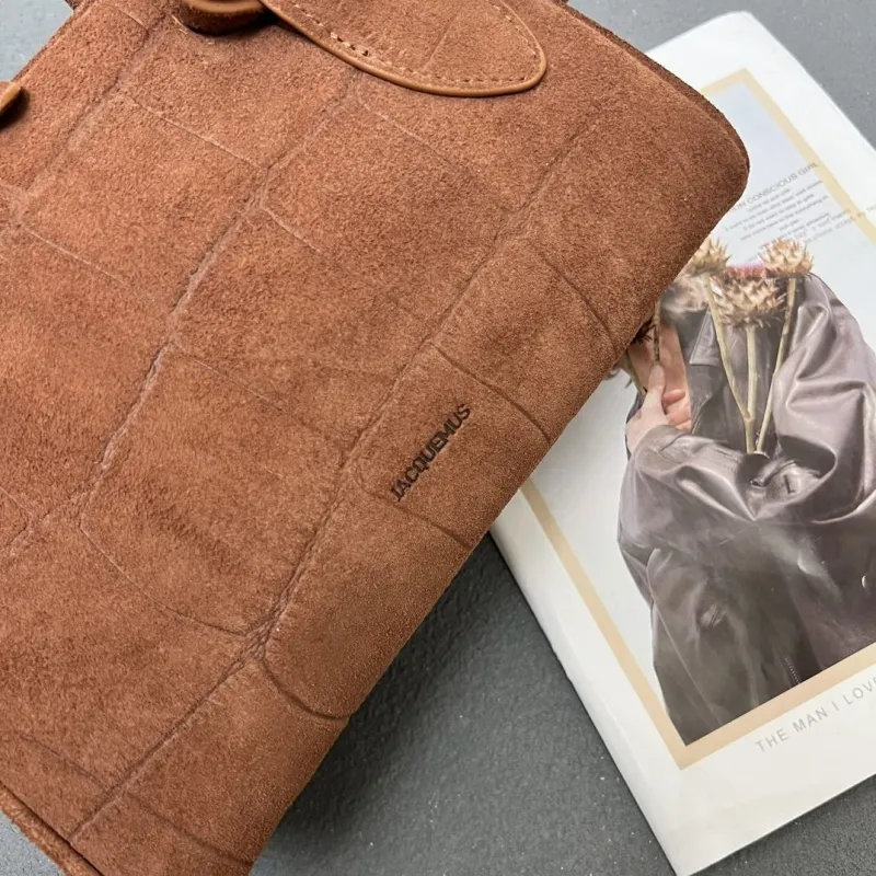 Jacquemus Brown Suede Top Handle Crossbody Bag - Image 5