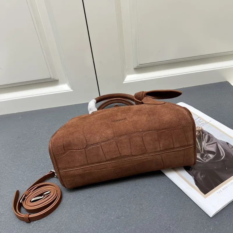 Jacquemus Brown Suede Top Handle Crossbody Bag - Image 7