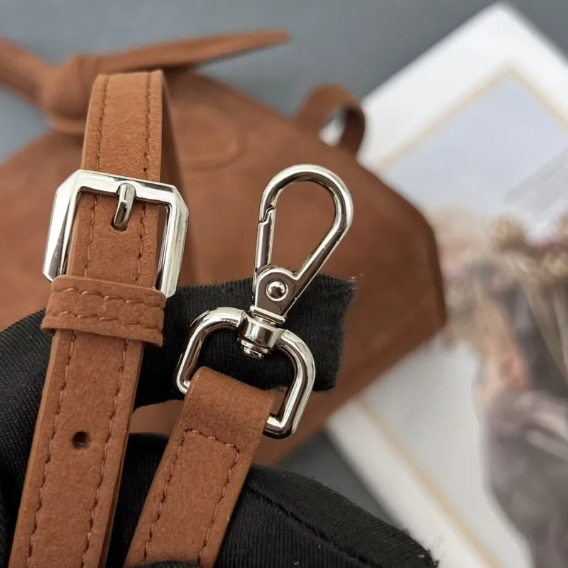 Jacquemus Brown Suede Top Handle Crossbody Bag - Image 8