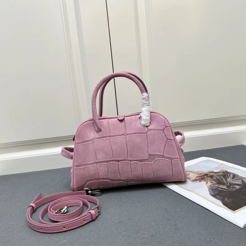 Alternative view of Jacquemus Pink Suede Top Handle Crossbody Bag