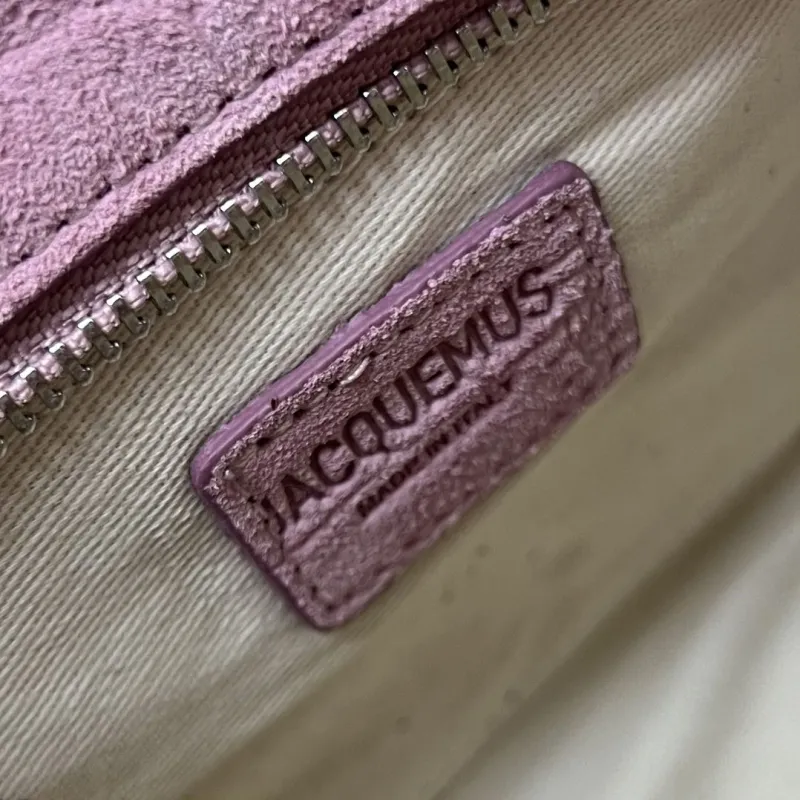 Jacquemus Pink Suede Top Handle Crossbody Bag - Image 9